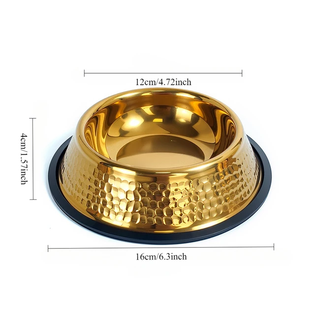 Large Capacity Gold Plated Stainless Steel Pet Bowl Dog Household Rice Bowl Cat And Dog Drinking Basin 5