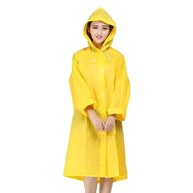 Outdoor Adult Raincoat Women Yellow Translucent Plastic Suit Rain Poncho Clear Rain Coat Waterproof Gabardina Mujer Gear