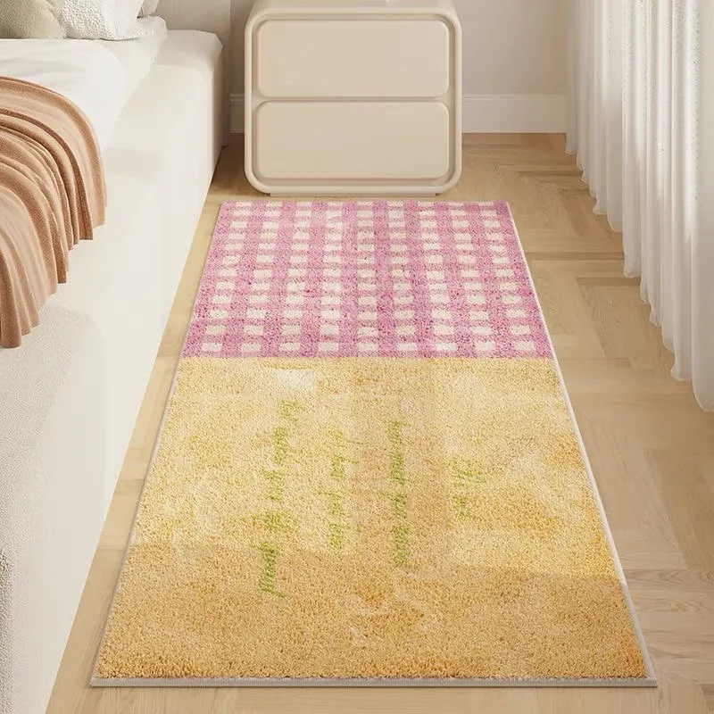 VIKAMA Tappeto da letto Ins Vento Tappeto Reticolo Camera semplice Camera da letto Tappetino da letto lungo Imitazione Acqua Finestra a bovindo Tappetino da balcone Decorazione della casa 4