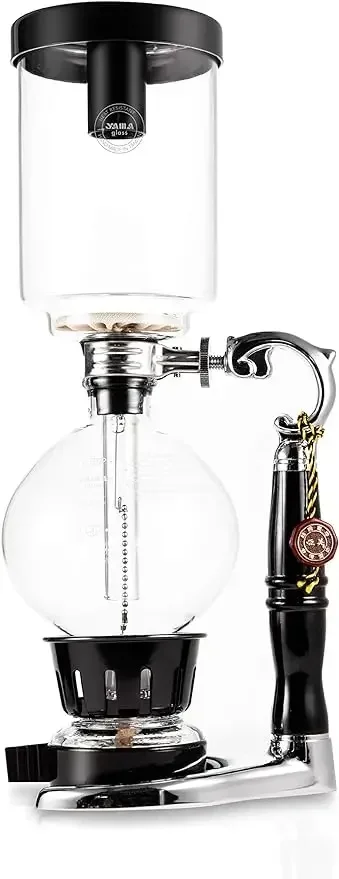 

Tabletop Siphon Coffee Maker I Syphon Brewer with Vacuum Technology I Hand Blown Durable Borosilicate Glass for