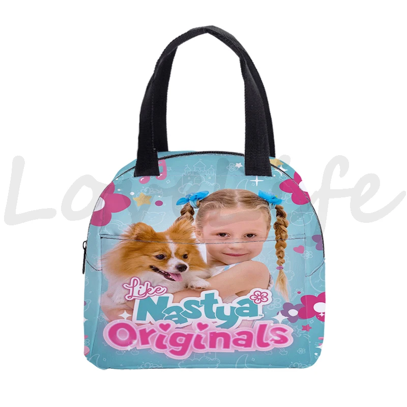 

Kids girls Like Nastya Print Lunch Bag Pouch Children Picnic Tote Cooler Insulated Thermal Bento Lunch Box Storage Bag