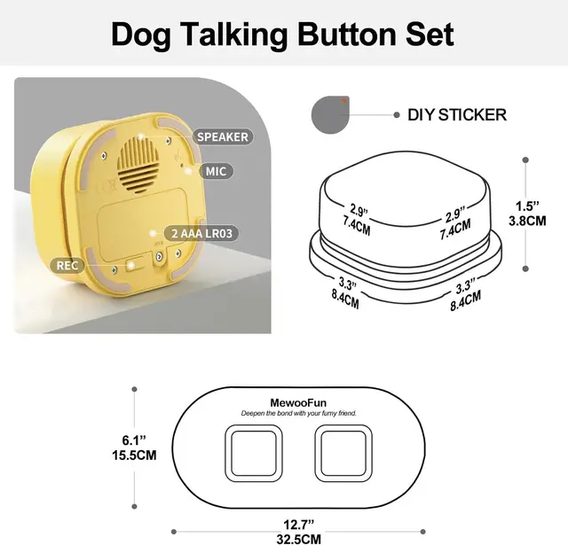 Mewoofun Voice Recording Button Pet Toys 2