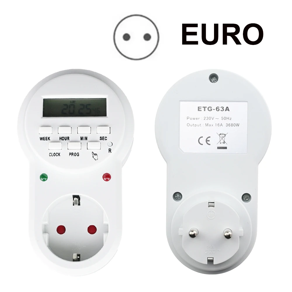 Euro Uk Us Plug Digitale Settimanale Programmabile Elettrico Presa Di Corrente Plug-In Timer Interruttore Presa Tempo Orologio 220V/110V