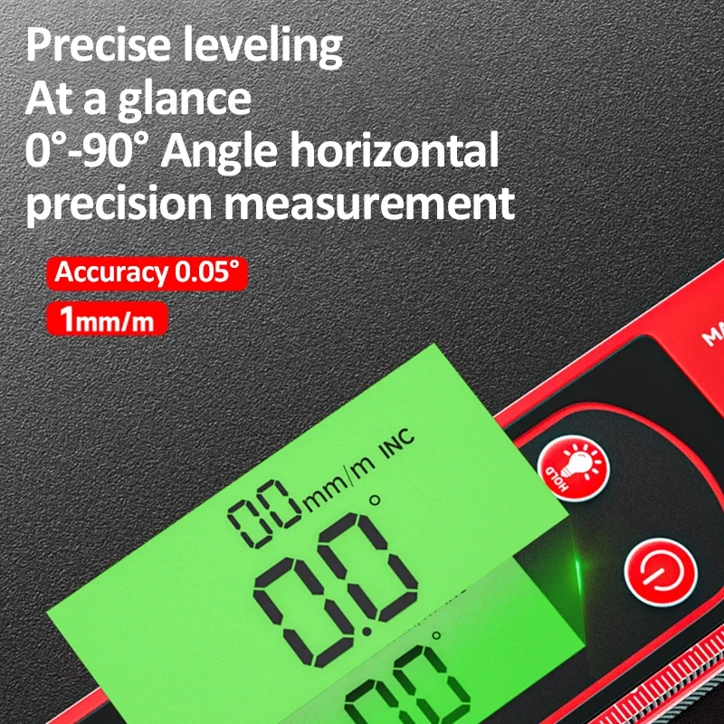 Digital Angle Protractor 30/40/50cm Electronic Digital Display Level Ruler Magnetic Angle Meter 90 Degree