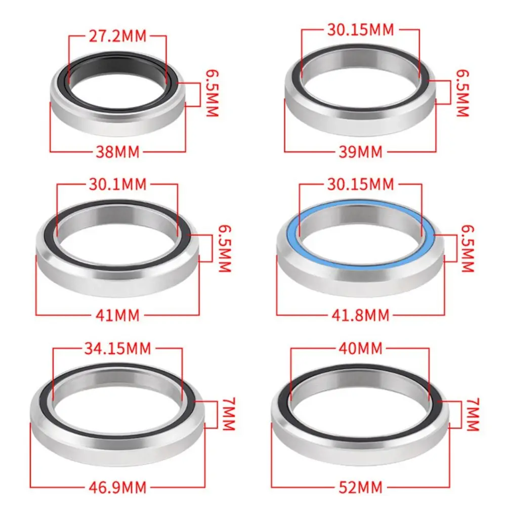 Bike Headset Bearings Titanium Bicycle Headset Bearing 38/41.8/46.9/52MM Bearing Bicycle Headset Repair Repair Parts Ring