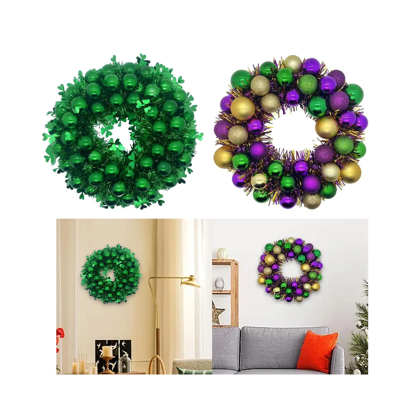 ST. Patrick`s Day Wreath 14inch Spring Wall Hanging ST. Patrick`s Day Decoration for Farmhouse Office Wall Home Celebration