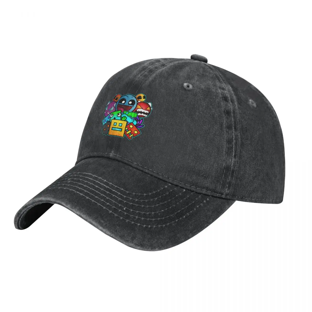 

geometry dash old school gaming Cowboy Hat Beach black Caps For Men Women's