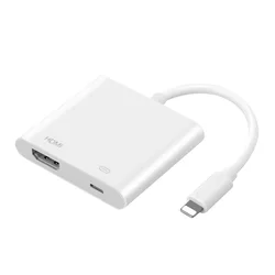 Fonken Lightning to HDMI 2.0 Cable - Premium 1080P HD Digital AV Adapter - PVC (Silver / Gray)