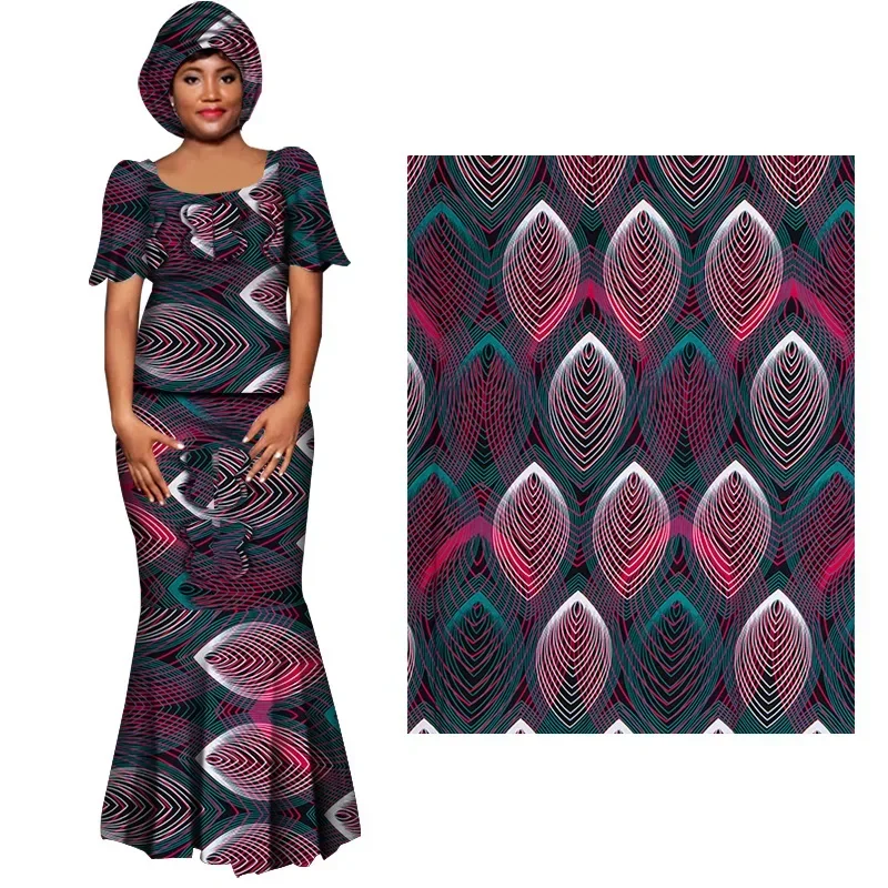 Ankara African Geometric printed cotton wax printing Guaranteed Wax Patchwork Cotton Tissu High Quality for Dress