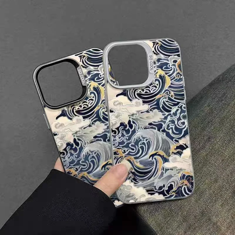 Japanese Waves Anti-Fall Matte Phone Case