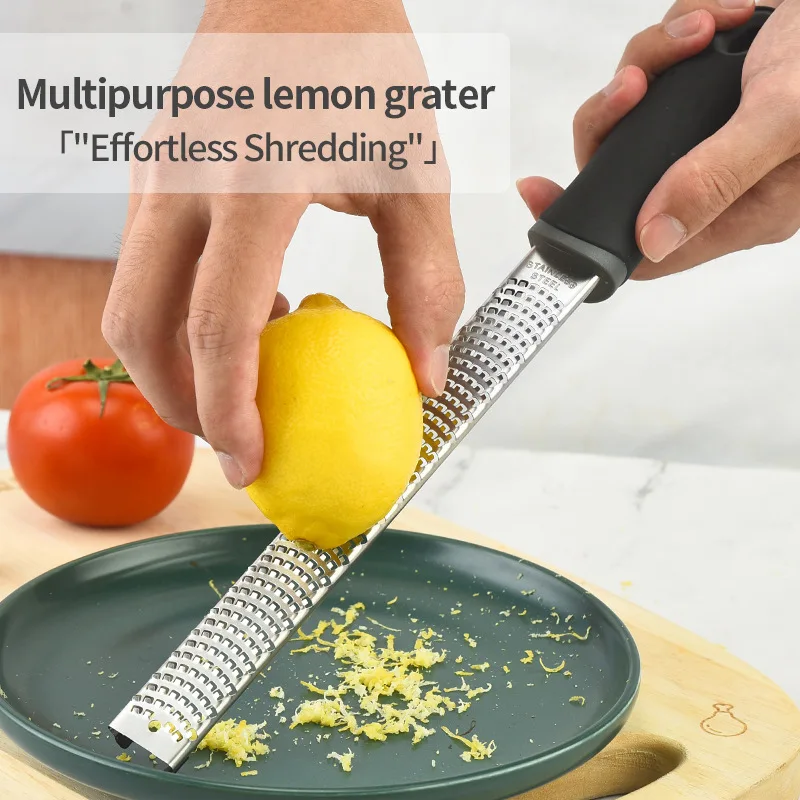 Kitchen Cheese Grater & Lemon Zester, Hand Grater Tool With Handle And Lid