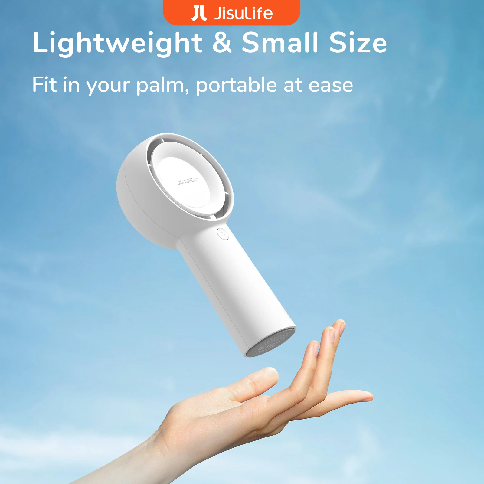 JISULIFE พัดลมเทอร์โบมือถือ, แบตเตอรี่ชาร์จ USB 4000mAh, พัดลมพกพาขนาดเล็ก 5 ความเร็ว, แบบพกพาสําหรับการเดินทาง/บ้าน/สํานักงาน 1