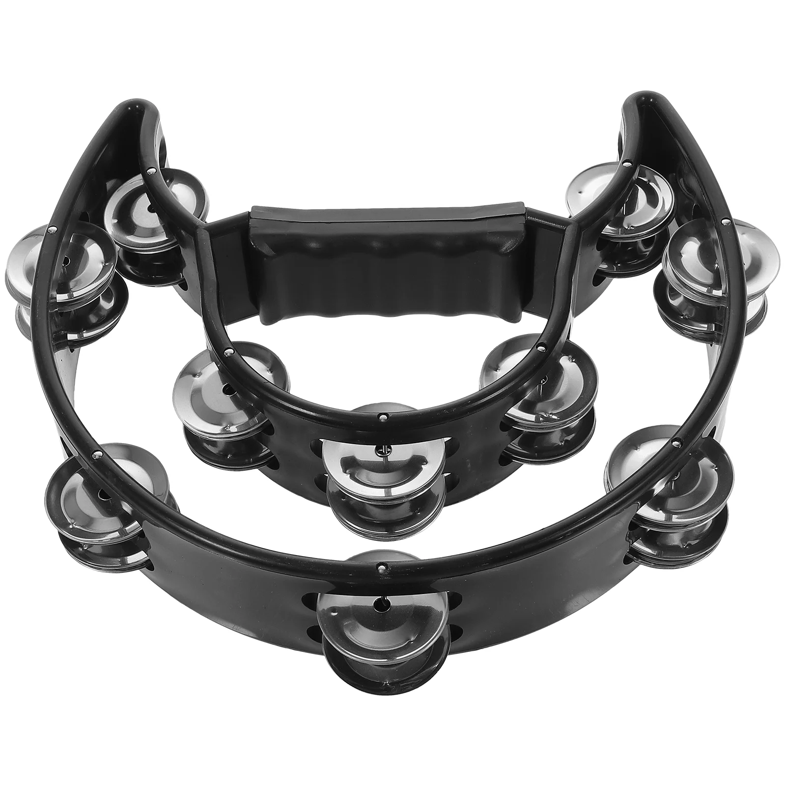 

Double Row Tambourine Half Moon Metal Musical Jingles Tambourine Hand Held