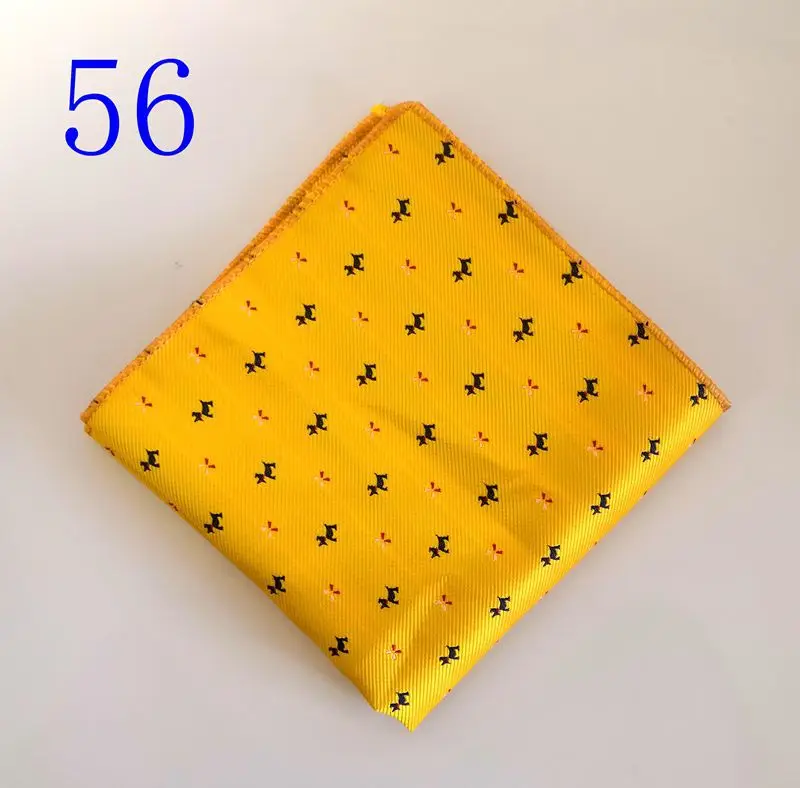 Fashion Silk Pocket Square 23*23cm Paisley Striped Floral Hanky For Man Business Wedding Blue Yellow Handerkerief Costume