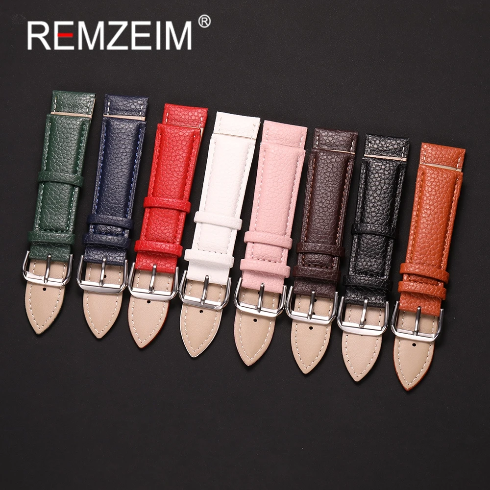 Elegant Lichee Pattern PU Leather Wristwatch Strap - Unisex Replacement Watchband Accessory