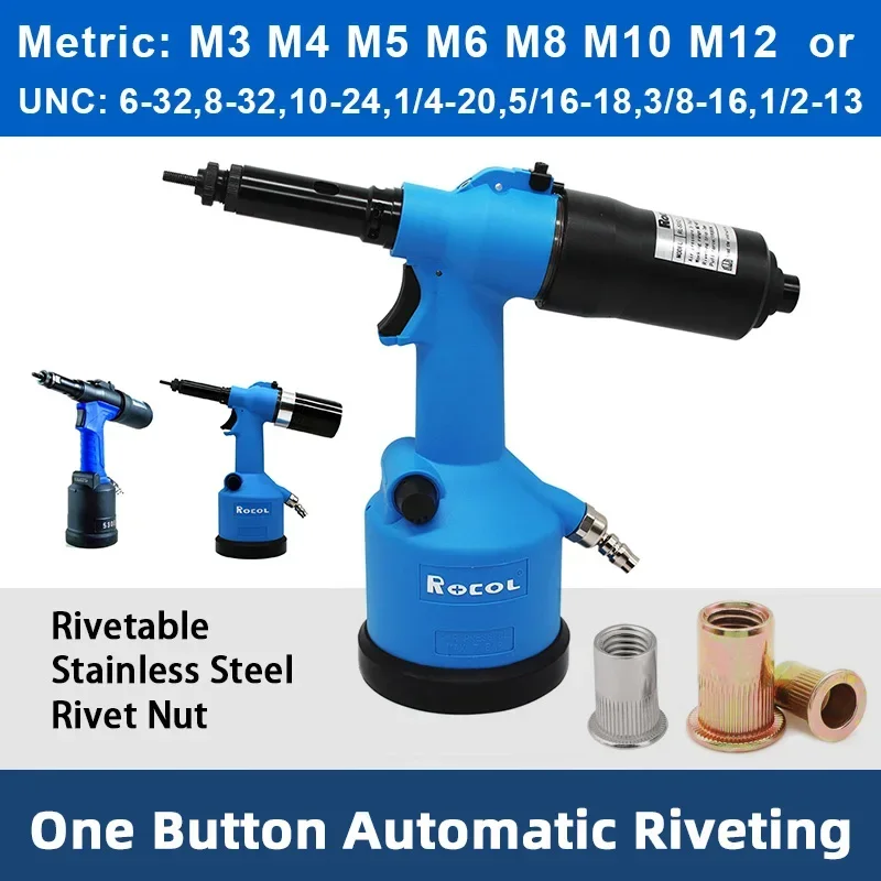 thumbnail image 2 of HIFESON Heavy Duty Air Hydraulic Rivet Nut Tool, Pneumatic Riveter Automatic Rivet 2 of 13