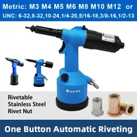 Industrial Rivet Nut Gun Hydraulic Pneumatic Automatic Riveter Tool Setting Rivnut Riveting Metric M3 M4 M5 M6 M8 M10 M12 or UNC 1