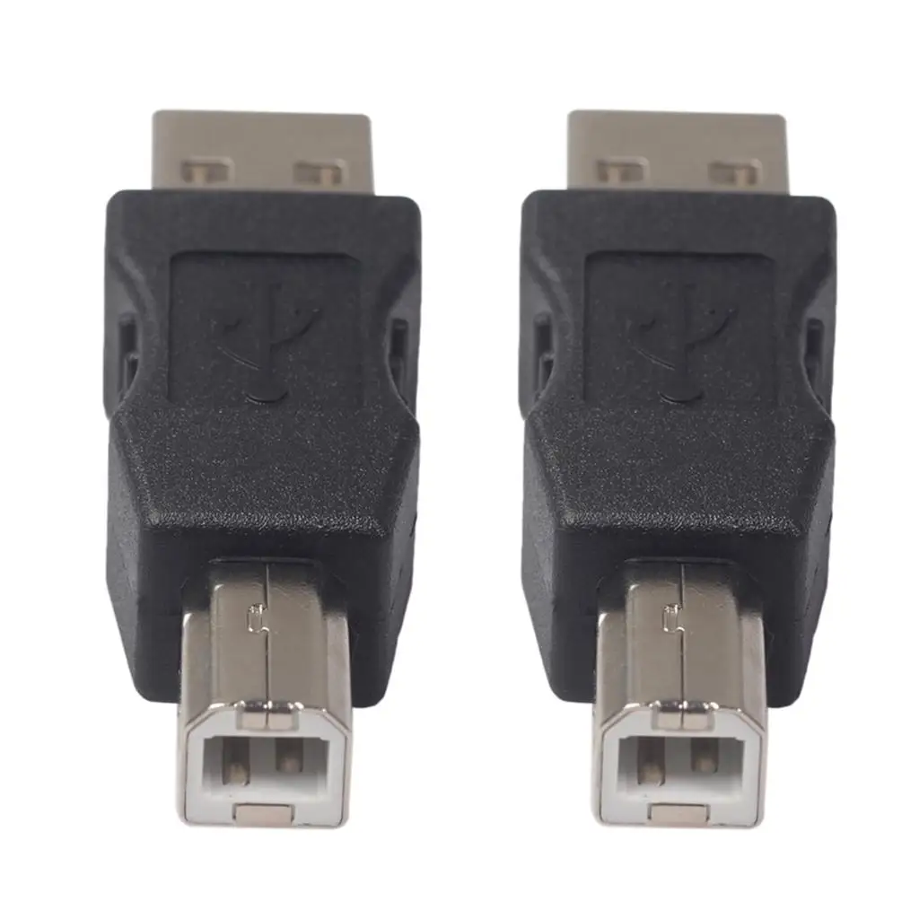 플라스틱 USB 유형 A 남성 - USB 유형 B 남성 프린터 어댑터 변환기 2팩