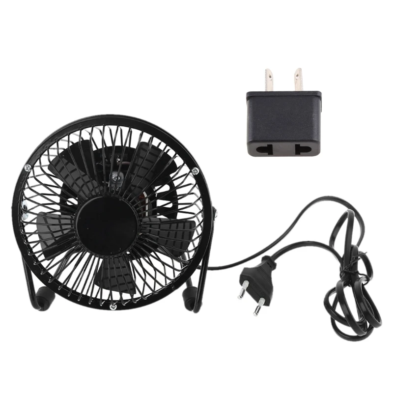 

Desktop Air Portable EU-Plug Fan Cooler Outdoor Travel Hand Fan with EU-To-Au Socket Converters for Home Office
