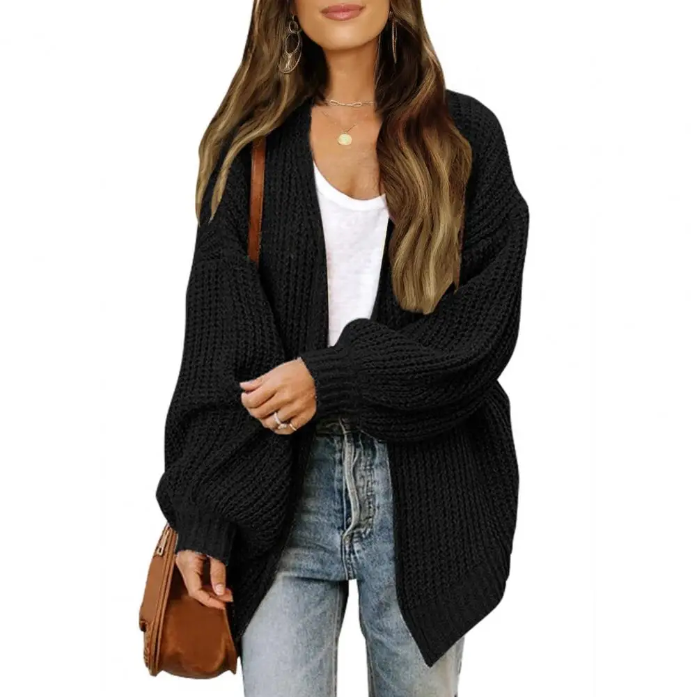 

Women's Cardigan Sweater Coat Elegant Lantern Sleeve Knitted Soft Solid Color Coat Sweater for Women Autumn Winter 가을 여성 의류