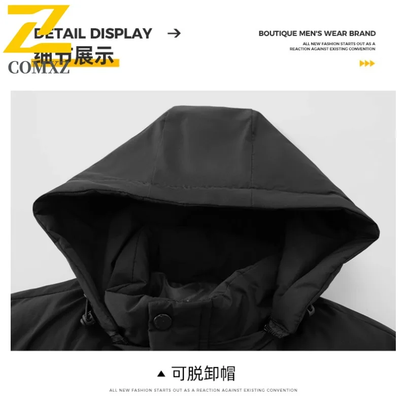 EIAO Men's Winter Padded Work Jacket for Senior Thermal Hooded Coat with Seam-Sealed Technology for Extreme Cold Protection 2025