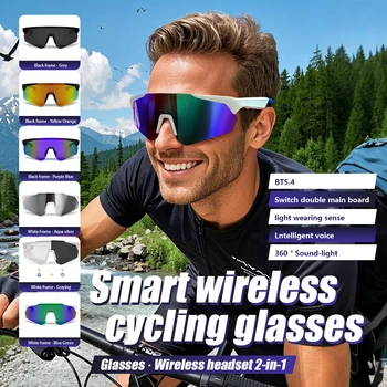 Occhiali da sole intelligenti Cuffie Bluetooth Occhiali di protezione UV per ascoltare musica/chiamate telefoniche/ciclismo per iPhone Xiaomi Samsung