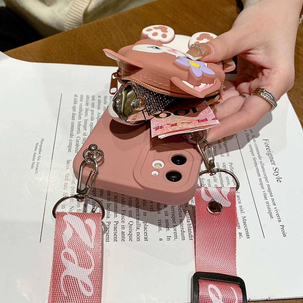 Cartoon Tiger Coin Purses Wallet Card Holder Case For iPhone 13 12 Mini 11 Pro XS Max 6 6S 7 8 Plus 5 SE XR Soft Silicone Cover iphone 13 pro max leather case