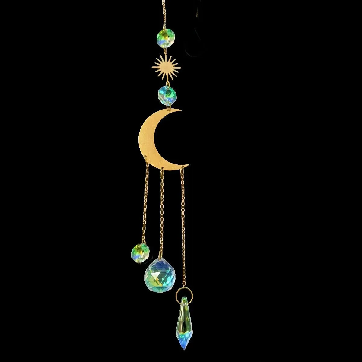 1PC Crystal Sun Catcher For Window Hanging Suncatchers Prismas Chain Rainbow Maker Glass Prisms Decor For Home Garden