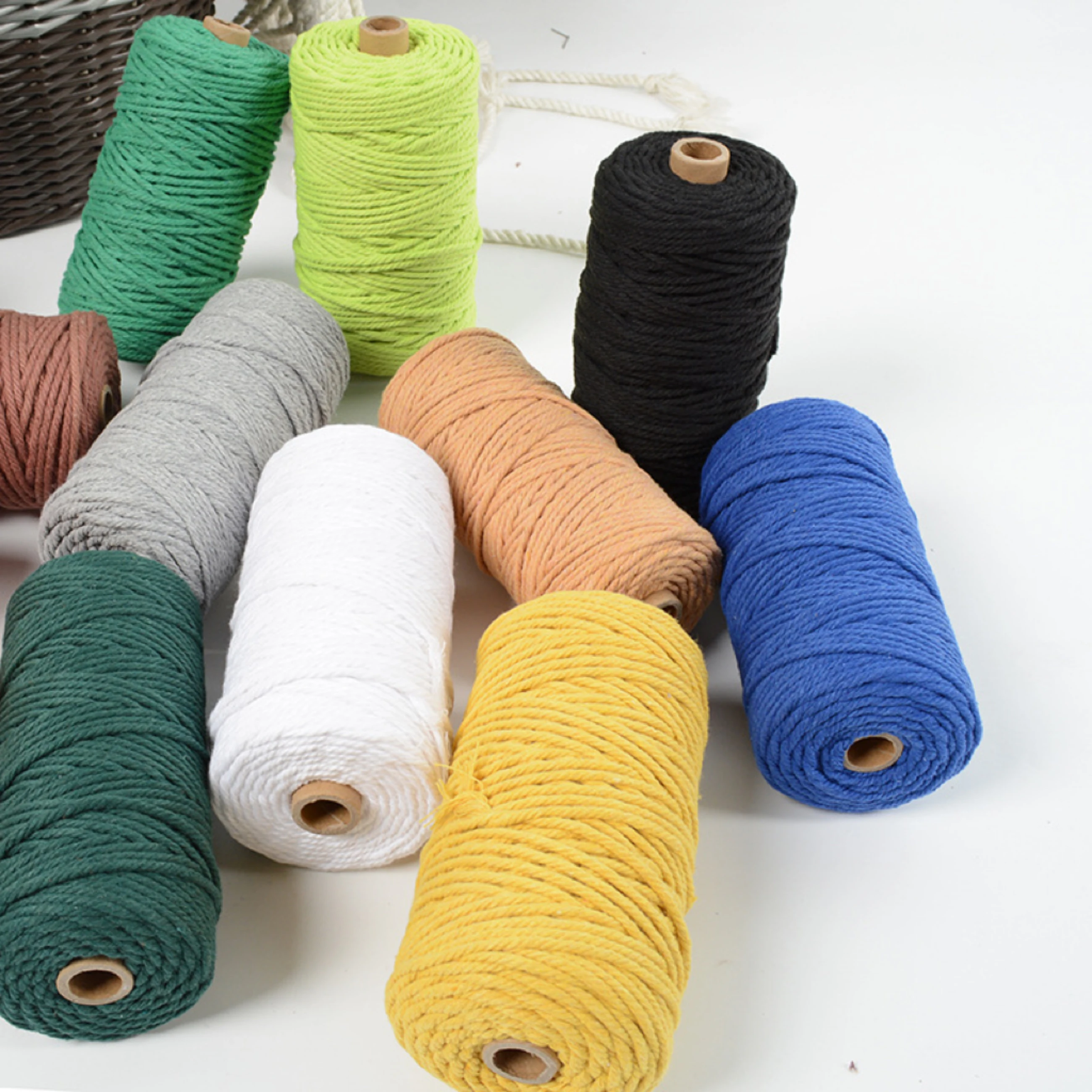 Description Picture 3 of itemMulticolour 3mm 10Meters Macaroon Cotton Rope Macrame Colorful Thread for Handwork DIY Material Room Wall Hanging Decoration