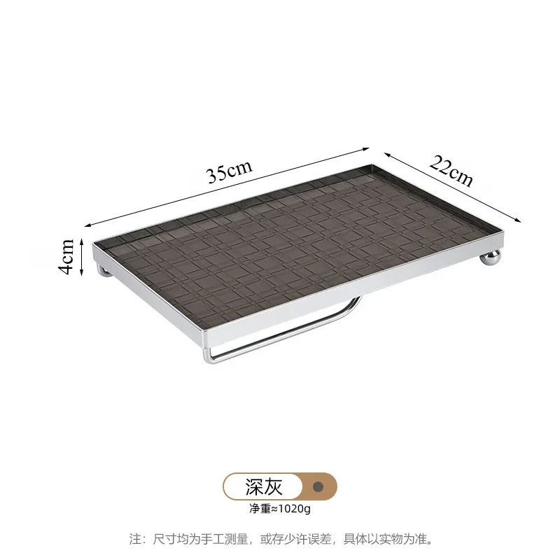 Jewelry Tray Leather Necklace Display Organizer Iron Rectangle Trinket Dish Fruit Dessert Tray Living Room Home  Storage Drinks 5