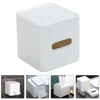 2Pcs White Roll Paper Box Tissue Holder Plastic Tissue Box Cube Tissue Box Covers Square Tissue Box Holder Kitchen Storage Home 4
