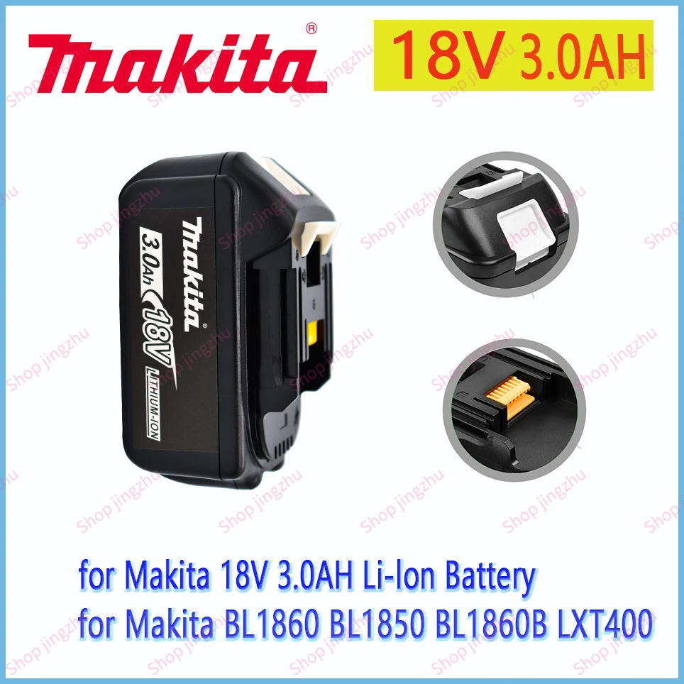 

100%Makita Original 18V 3.0AH 5.0AH 6.0AH Rechargeable Power Tools Battery with LED Li-ion Replacement LXT BL1860B BL1860 BL1850