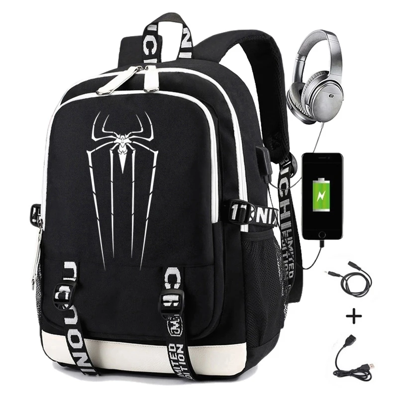 Mochila de superhéroe de Anime anti spiderman para hombre y mujer, bolsa de  libros de gran capacidad para estudiantes, resistente al agua, con carga  Usb|Mochilas| - AliExpress
