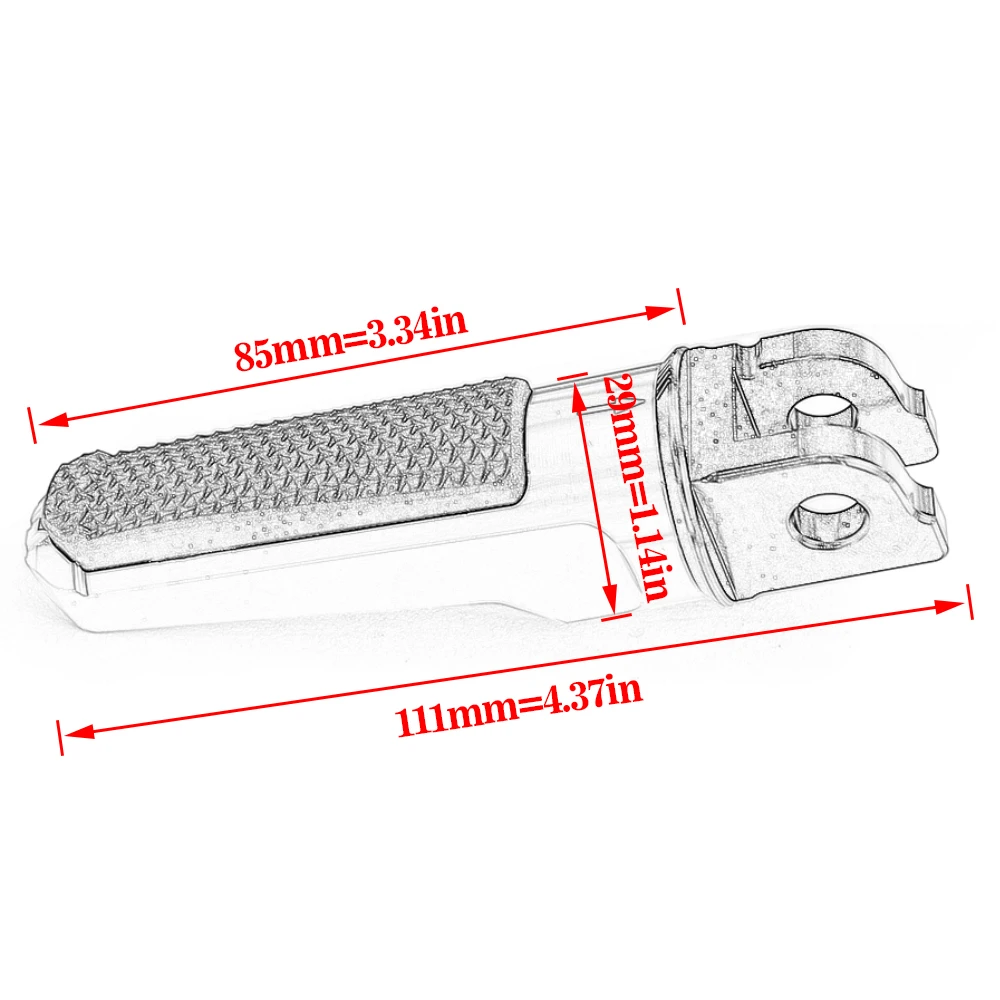 CNC-Fußrasten vorne, Fußstütze, Fußrasten, Pedalauflagen für Honda CBR650F 2014–2019, CBR600F 2001–2013, CB600F HORNET 2002–2015 – Detail 2