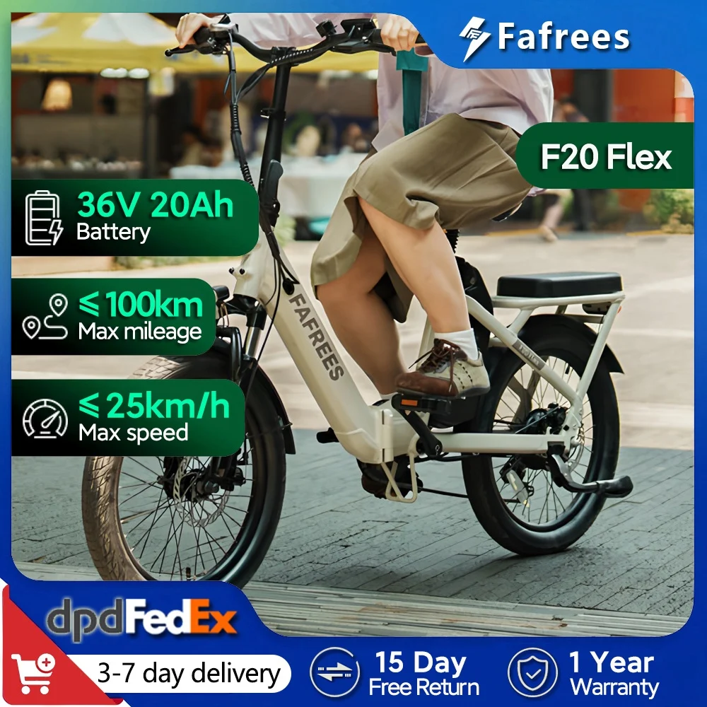 Fafrees F20 Flex 20 Zoll City E-Bike 250W 36V 20Ah Akku, Klappbares Elektrofahrrad 250W für Erwachsene, 75-100km Reichweite
