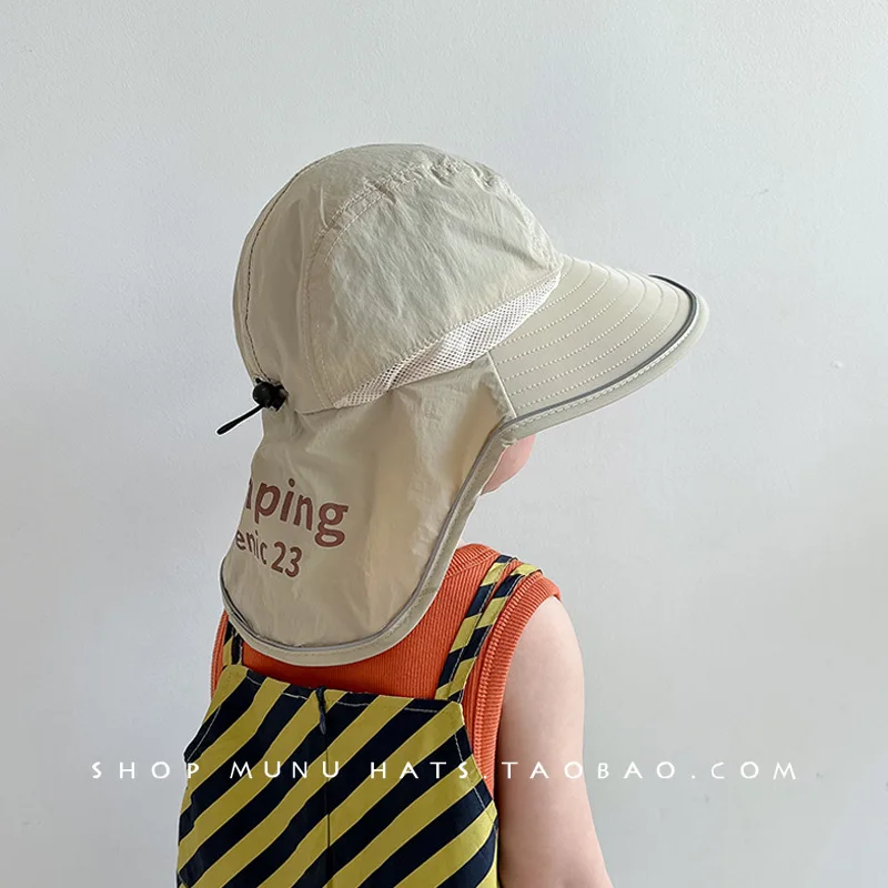 

2024 Summer Big Brim Kids Sun Hat Children's Hats Thin Fisherman Hats Outdoor Boys Girls Sun Protection Hatt Shawls for Shading