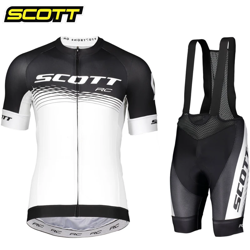 

SCOTT Men's Cycling Jacket Short Sets Tricuta Man Jersey Mtb Clothing Bicycle Shorts 2024 Complete Cyclist Pro Team Bib Summer