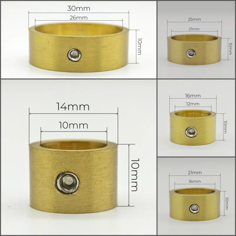 DIY Lighting Accessories 3pcs Brass Ring Straight Tube Lampshade Fixing Circular Ring
