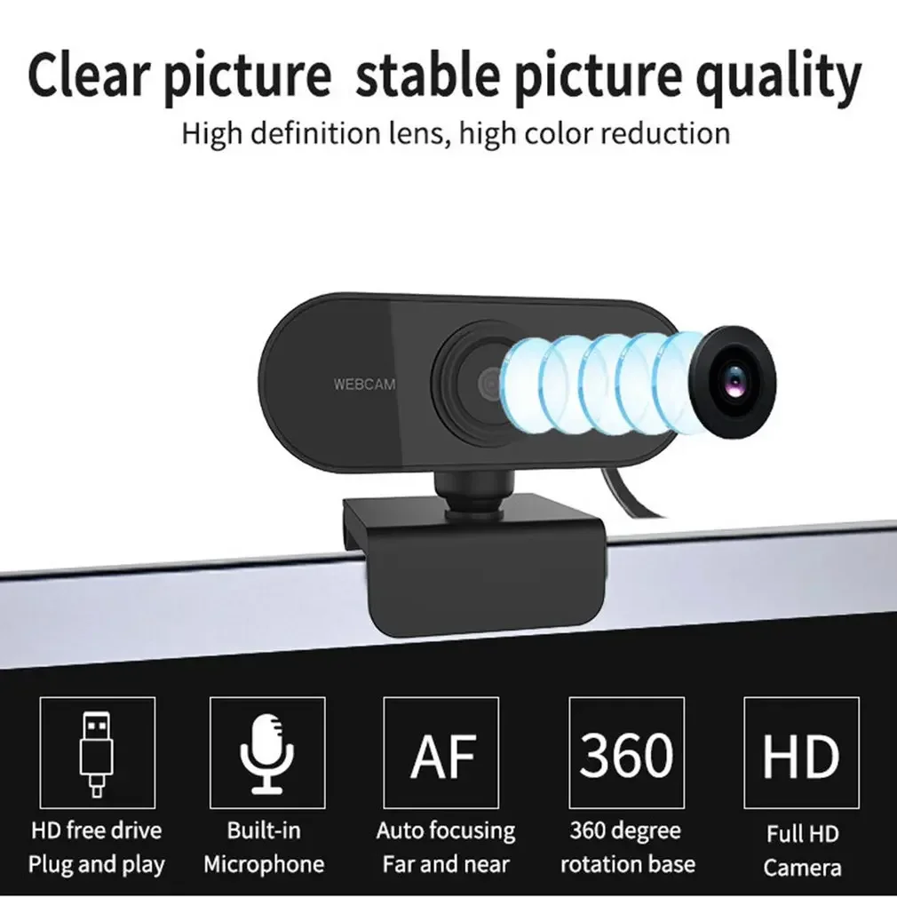 HD Webcam with Microphone for PC and Laptop Conferencing