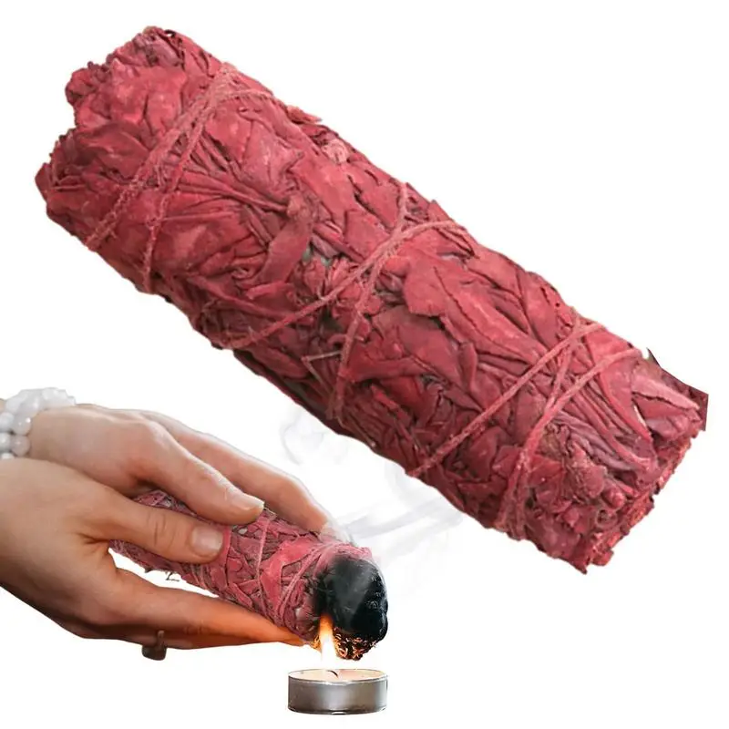 1Pc Dragon Blood Sage Bundle Sticks Pure Leaf Smudge Stick Bacchetta Per Bastoncini Di Incenso Spirituale Che Bruciano La Pulizia Dell'Aromaterapia