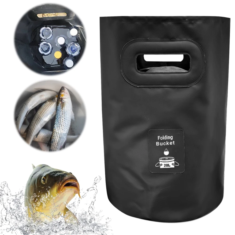 20L Collapsible Bucket Portable Wash Basin Water Storage Bag for Camping Fishing Picnic Car Washing