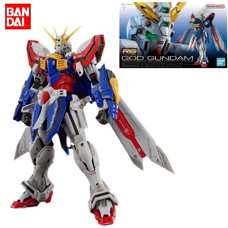 

Bandai Original Gundam RG 37 GF13-017NJⅡ God Gundam 1/144 Anime Action Figure Assembly Model Toys Collectible Gifts For Children