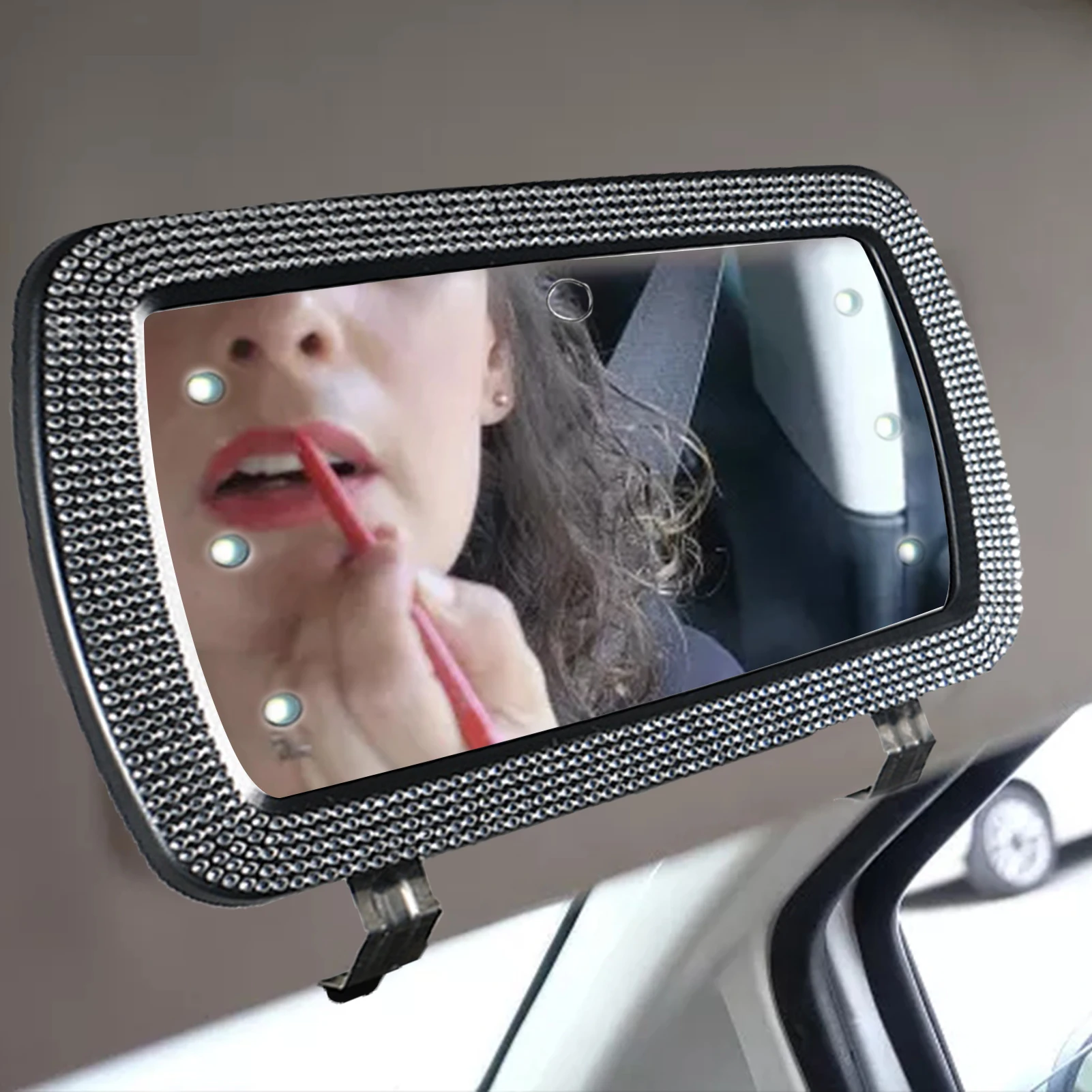 Car Visor Vanity Mirror LED Car Makeup Mirror With 6 LightsUniversal