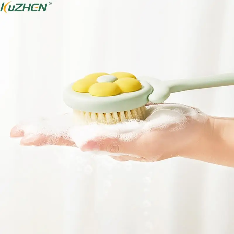 

1pc Bath Brush Long Handle Soft Hair Bath Brush Back Ball Brush Bathroom Body Brushes Mud Scrub Back Brush Massage Brush