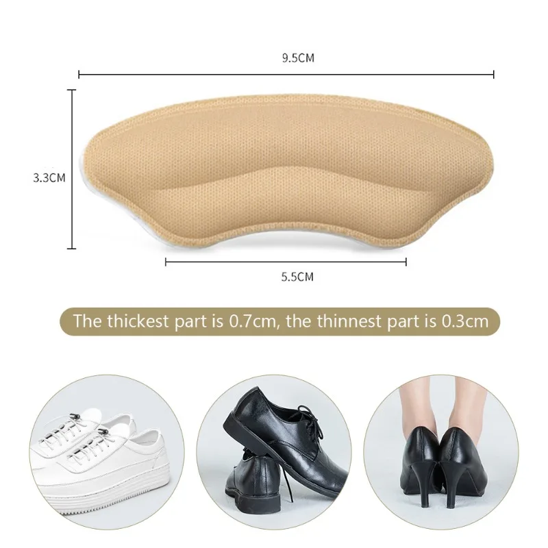 1/2/4Pairs Anti-Wear Soft Sports Heel Inserts Self Adhesive Protection Patches Shoe Size Modification Tool Feet Pads for Heels