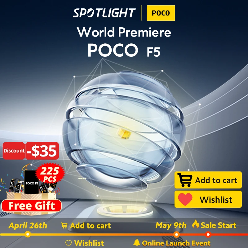 [World Premiere] POCO F5 Global Version Snapdragon 7+ Gen 2 ! May 9th 20:00 GMT+8 Online Launch Event,Add to cart and wishlist！ - Топ техники и электроники