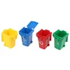 4pcs Simulation 1:12 Dollhouse Mini Trash Can Toy Garbage Truck Cans Curbside Vehicle Bin s Kid  Furniture  Gift 3