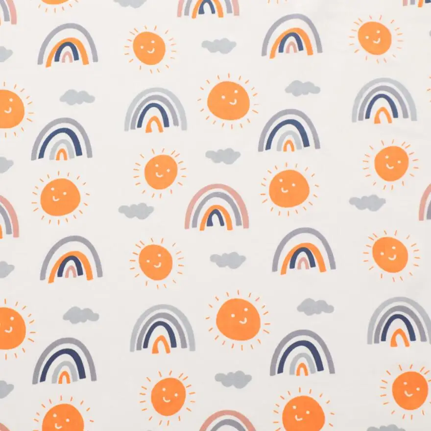 Cotton Fabric for DIY Patchwork, Handmade Cloth, Space Shuttle, Star, Rainbow Printed, Sewing Craft, Quilt, Baby Dress, tecido, - 3