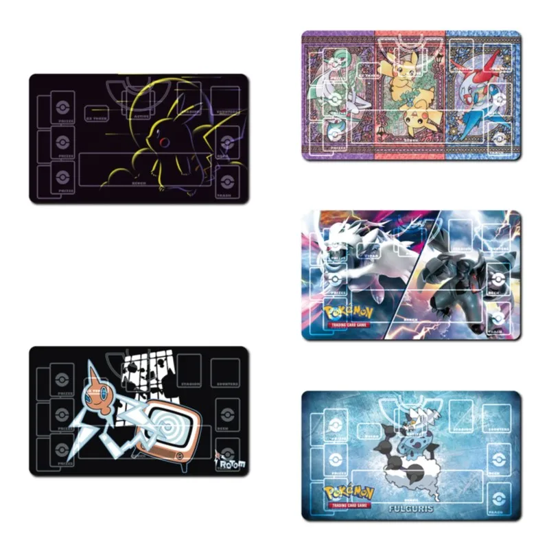 

60*35*0.2cm PTCG Anime Pokemon Dedicated GAME Card Mat Battle Against Electric Type Zekrom Zeraora Thundurus Collectibles Toys