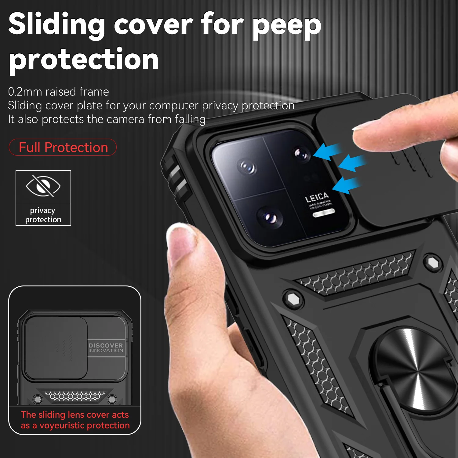 

Slide Lens Cover For Xiaomi 13 Case For Xiaomi 13 Pro Fundas Coque Metal Magnetic Bracket shockproof Back Bumper Xiaomi 13 Pro